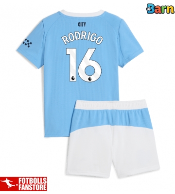 Manchester City Rodri Hernandez #16 Hemmatröja Barn 2025-26 Kortärmad (+ Korta byxor)